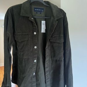 Abercrombie A&F Corduroy forest green jacket sizeSMALL Relaxed fit NWT